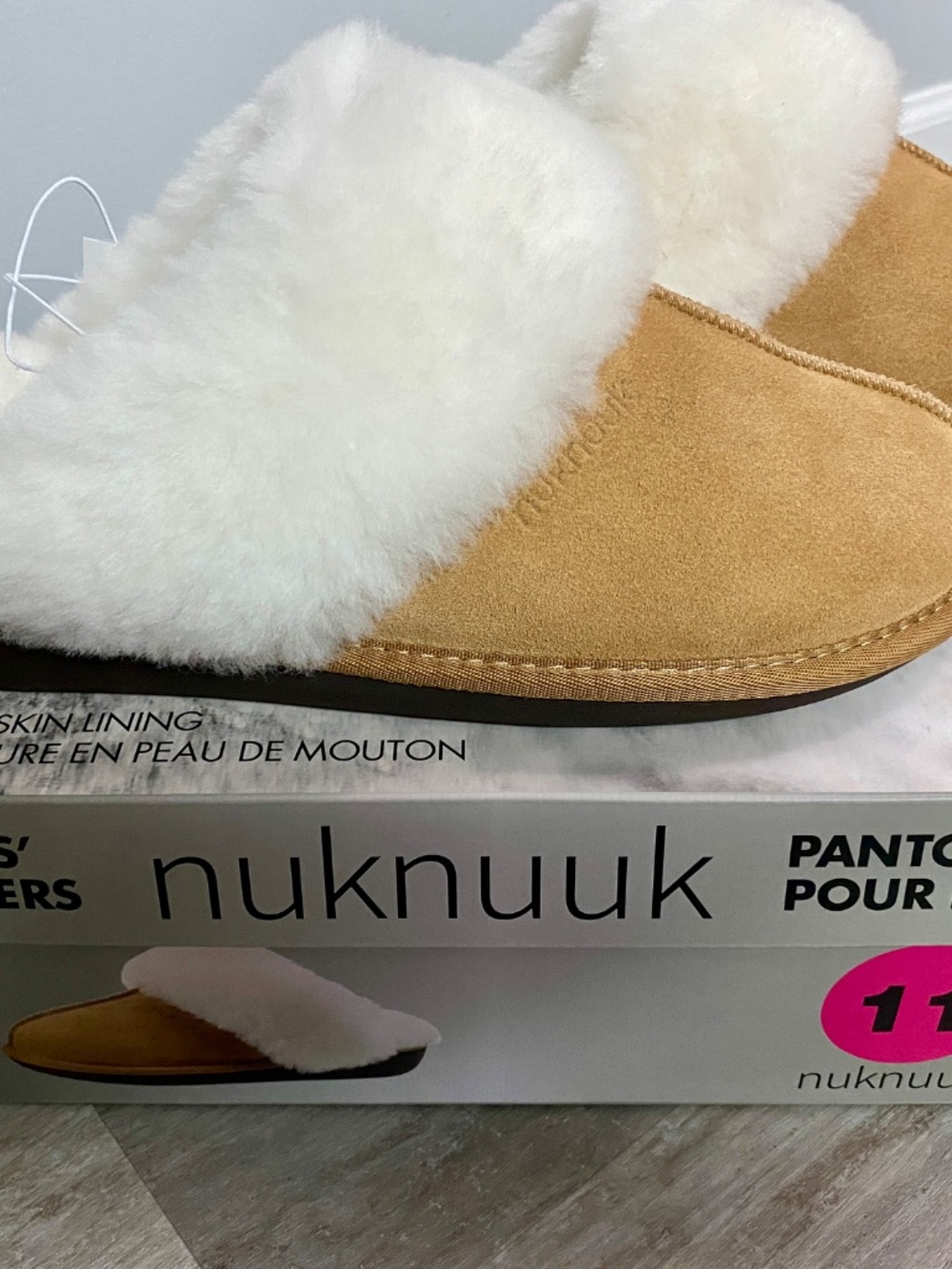 Ladies Nuknuuk Slippers Size 11 Suede Sheepskin NEW with Tags & Box - Picture 4 of 14